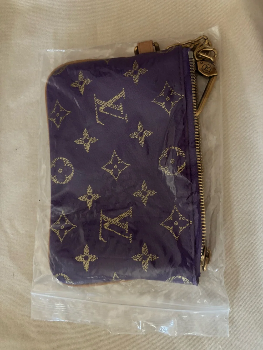 💜Purple and 💛 Gold Leather Mini Bag - Coin purse ~ NWT